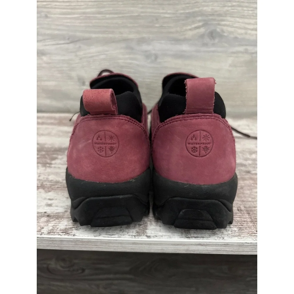 Lands end Womens Burgundy Black Suede Rubber Duck Boots Waterproof Low Top Shoes